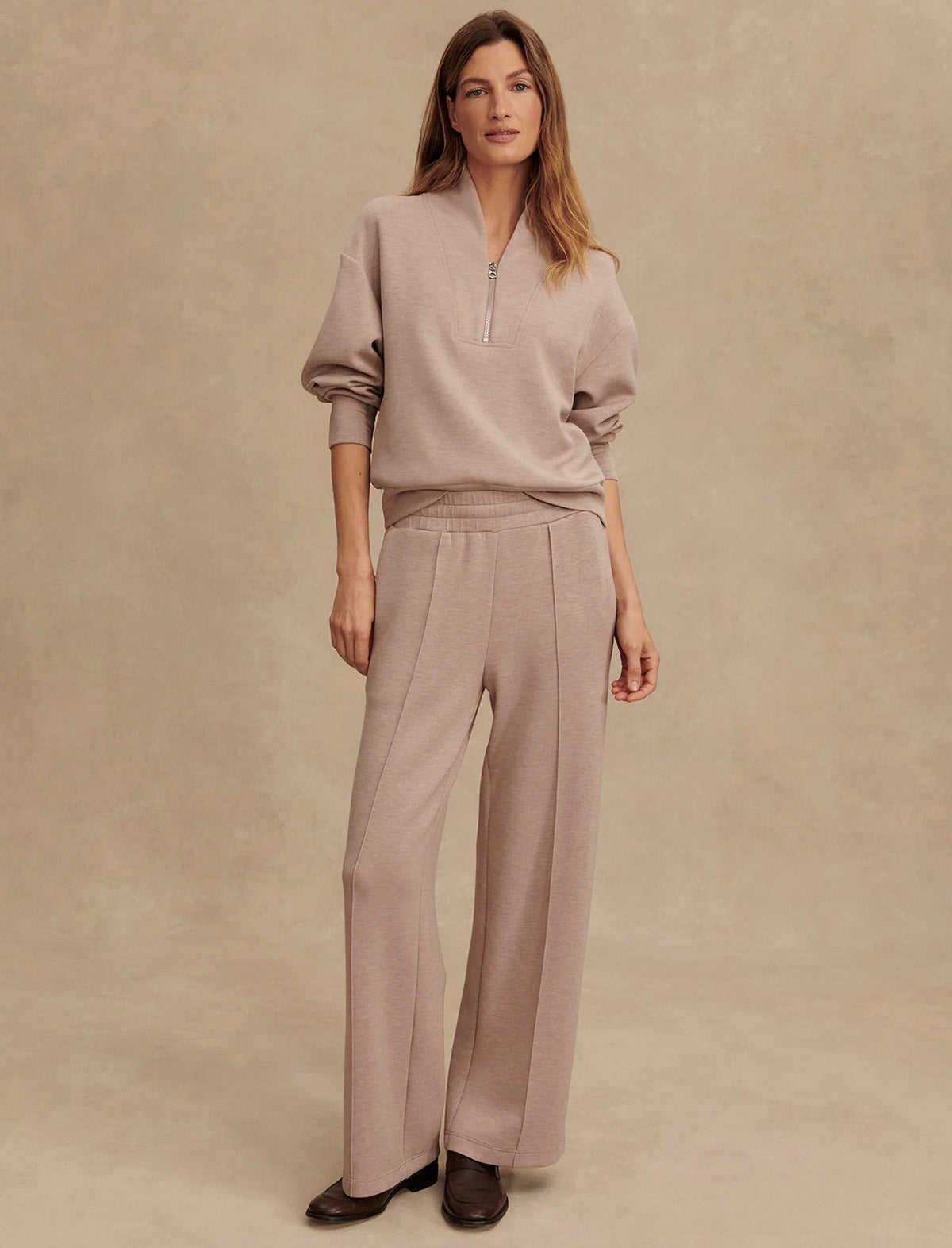 VARLEY Davidson Sweat in Taupe Marl