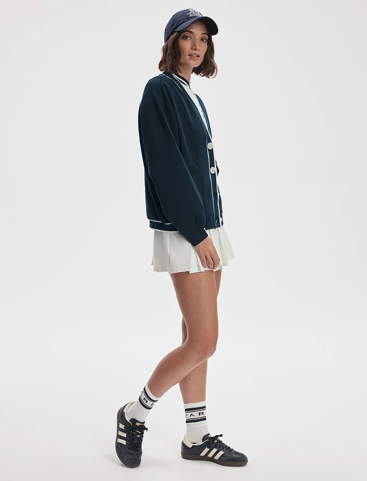 VARLEY Decker Off-Court Cardigan in Navy