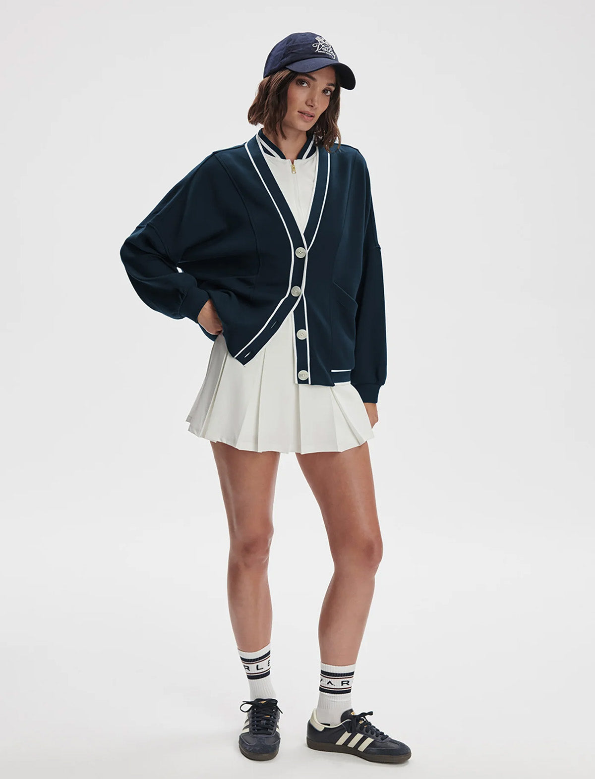 VARLEY Decker Off-Court Cardigan in Navy