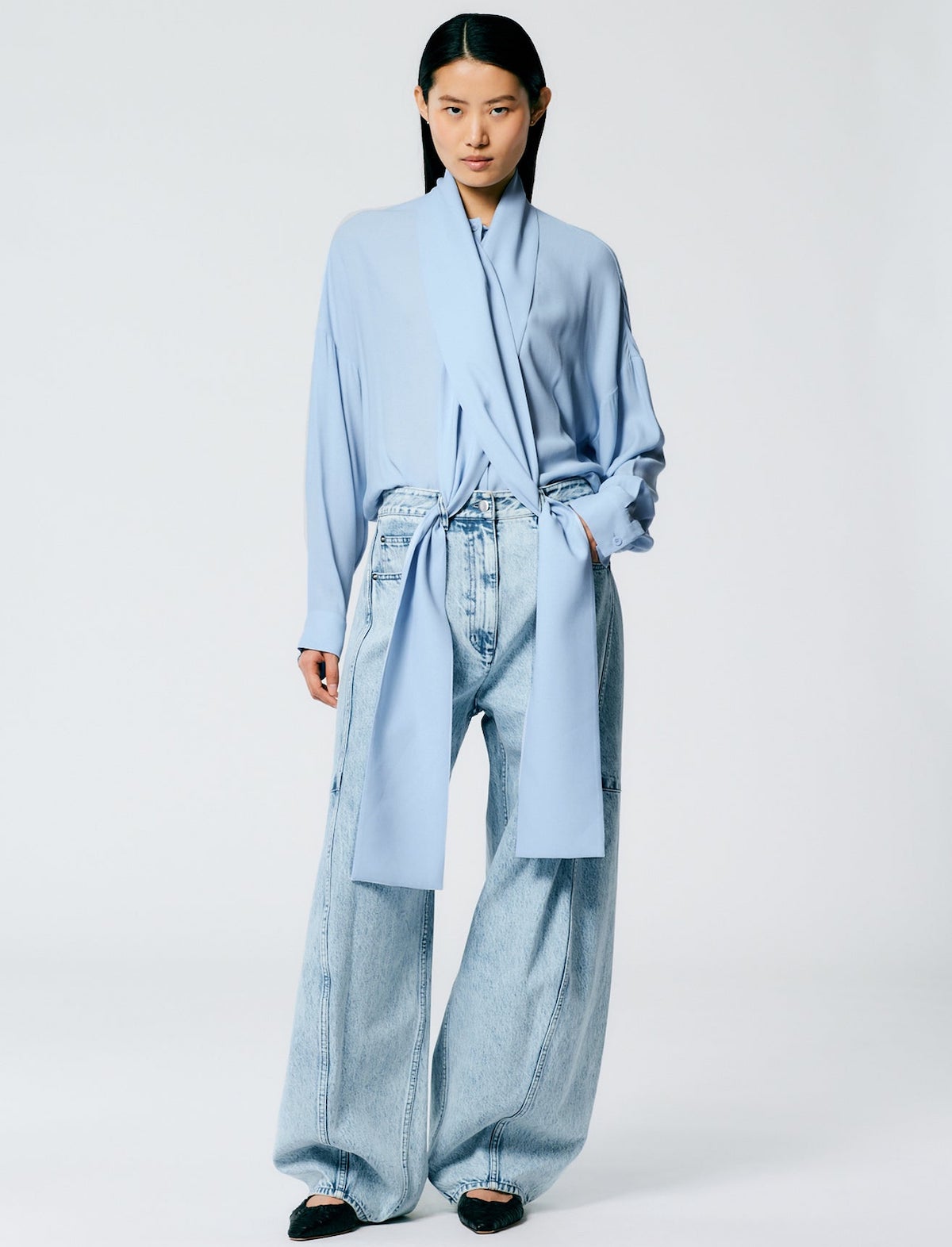 TIBI Denim Sid Jeans in Acid Iceberg - Petite