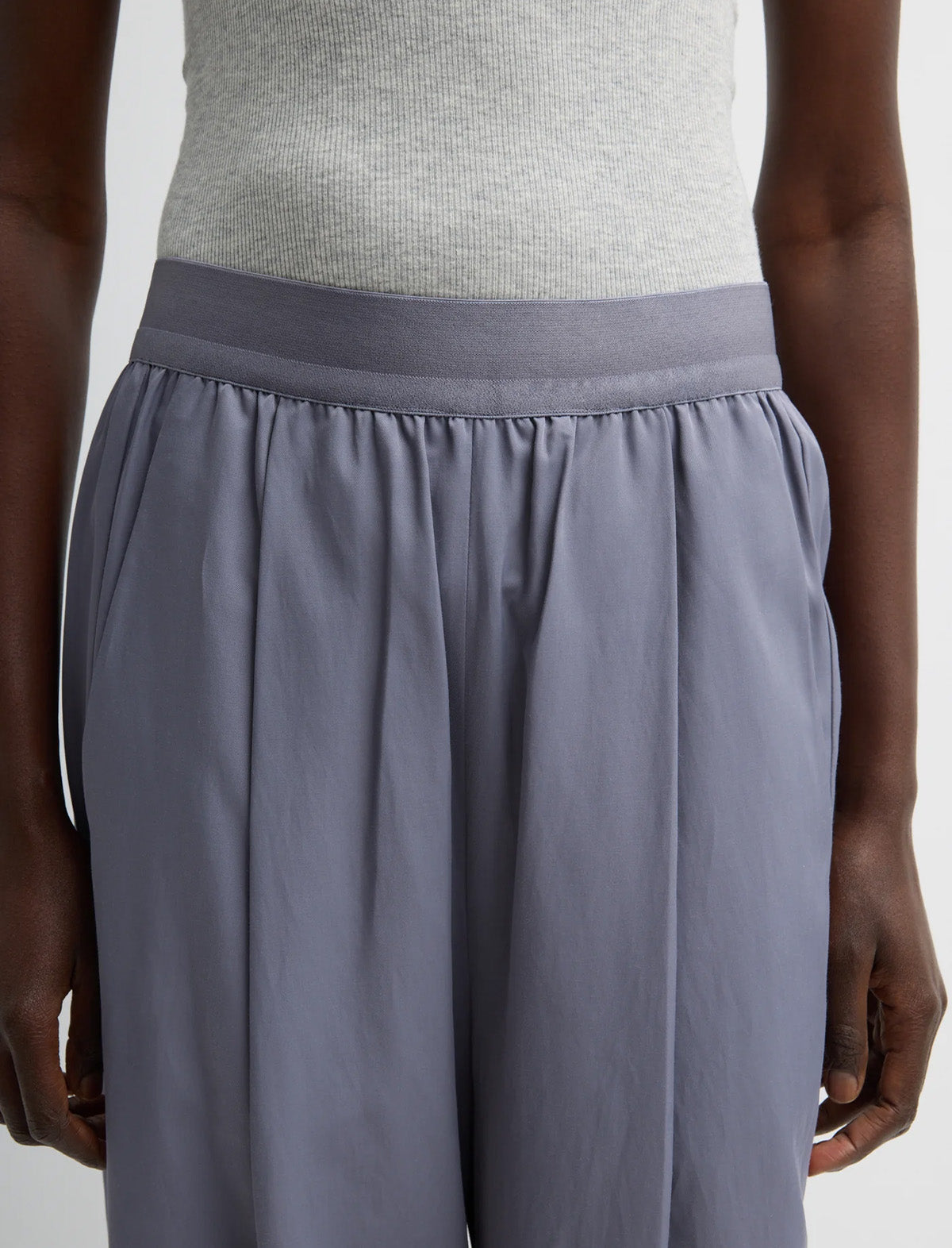 TIBI Drapey Suiting Marit Pull On Pant in Deep Violet