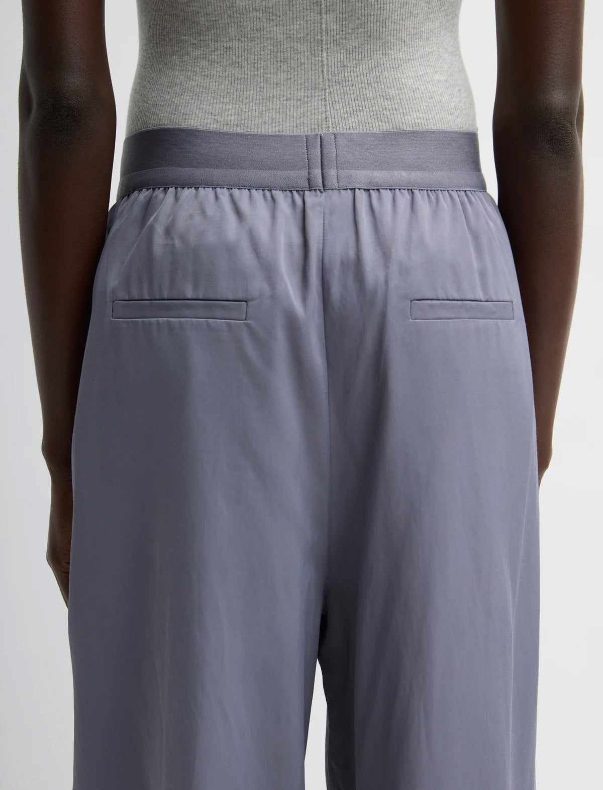 TIBI Drapey Suiting Marit Pull On Pant in Deep Violet