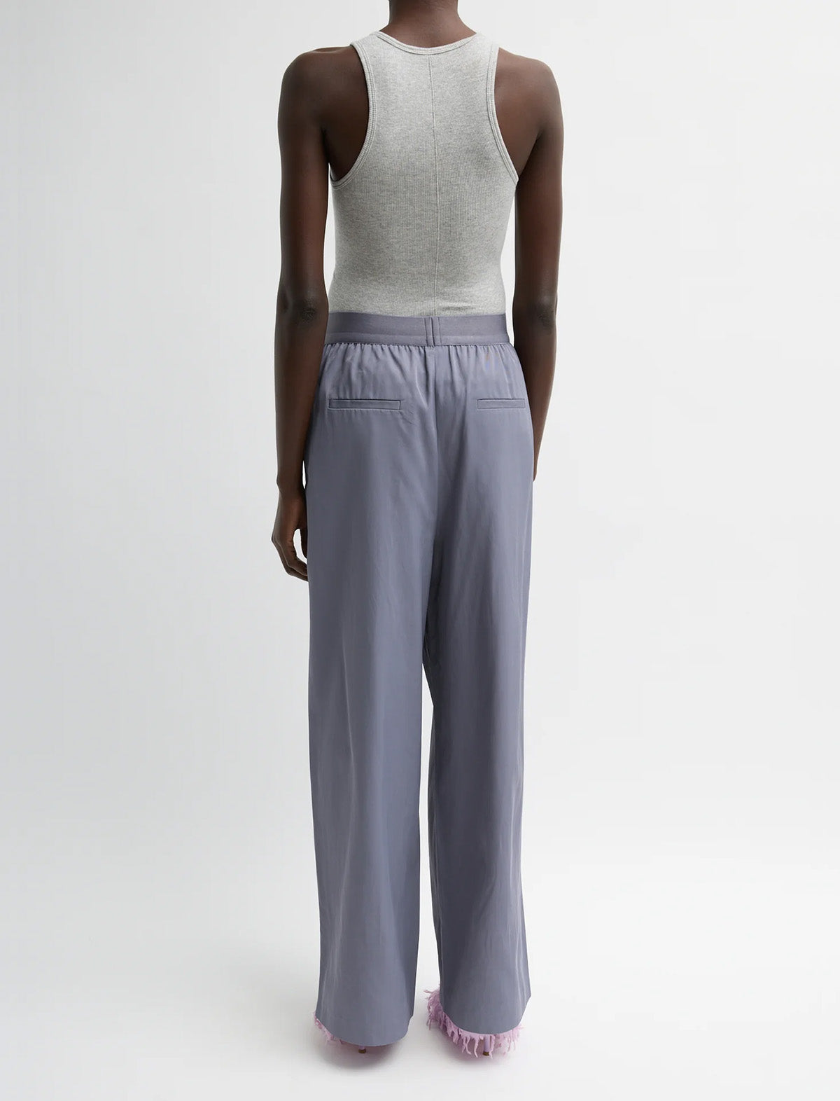 TIBI Drapey Suiting Marit Pull On Pant in Deep Violet