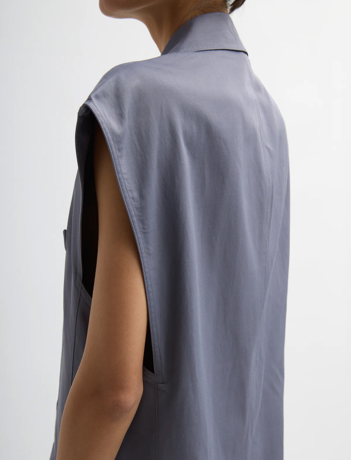 TIBI Drapey Suiting Oversized Double Breasted Vest in Deep Violet