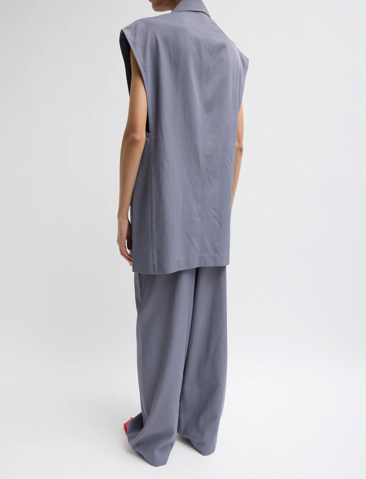 TIBI Drapey Suiting Oversized Double Breasted Vest in Deep Violet