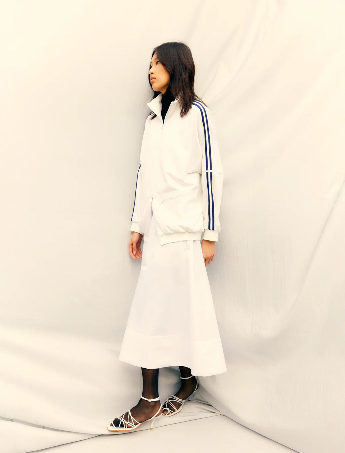 TIBI Eco Nylon Circle Skirt in White