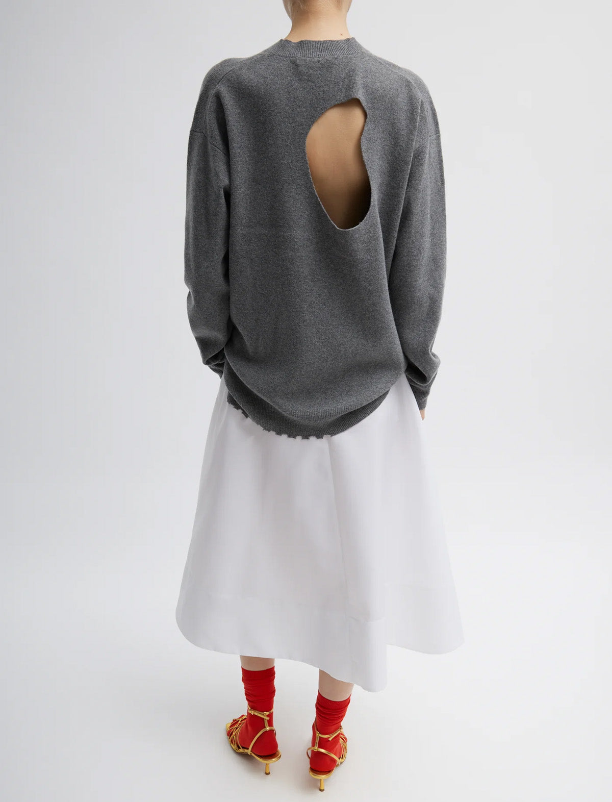 TIBI Eco Nylon Circle Skirt in White