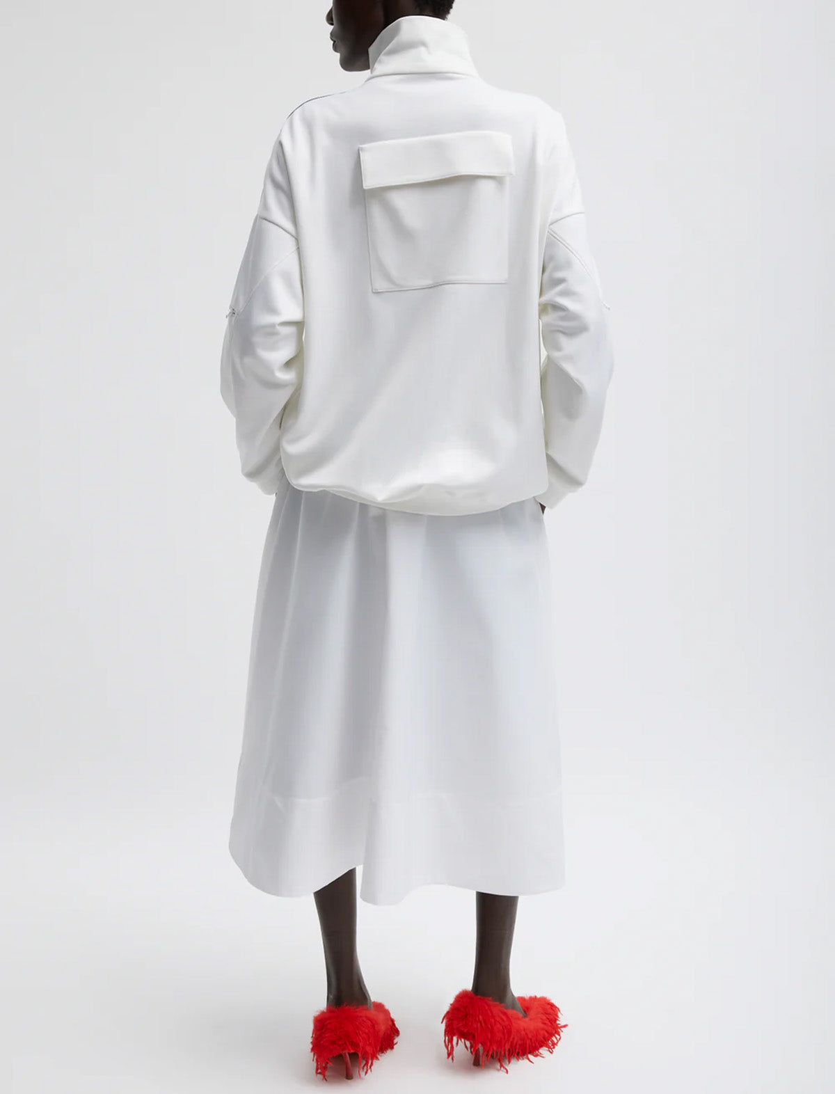 TIBI Eco Nylon Circle Skirt in White
