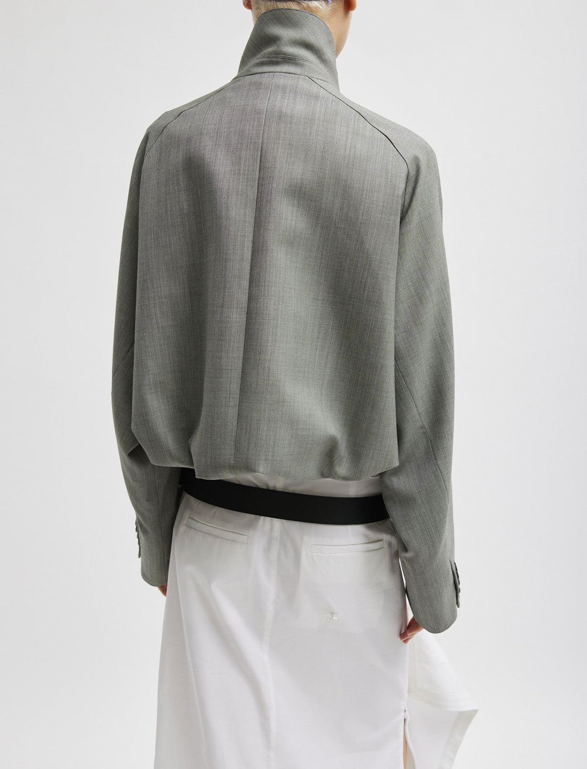TIBI Ellis Suiting Raglan Sleeve Blazer in Light Green Multi