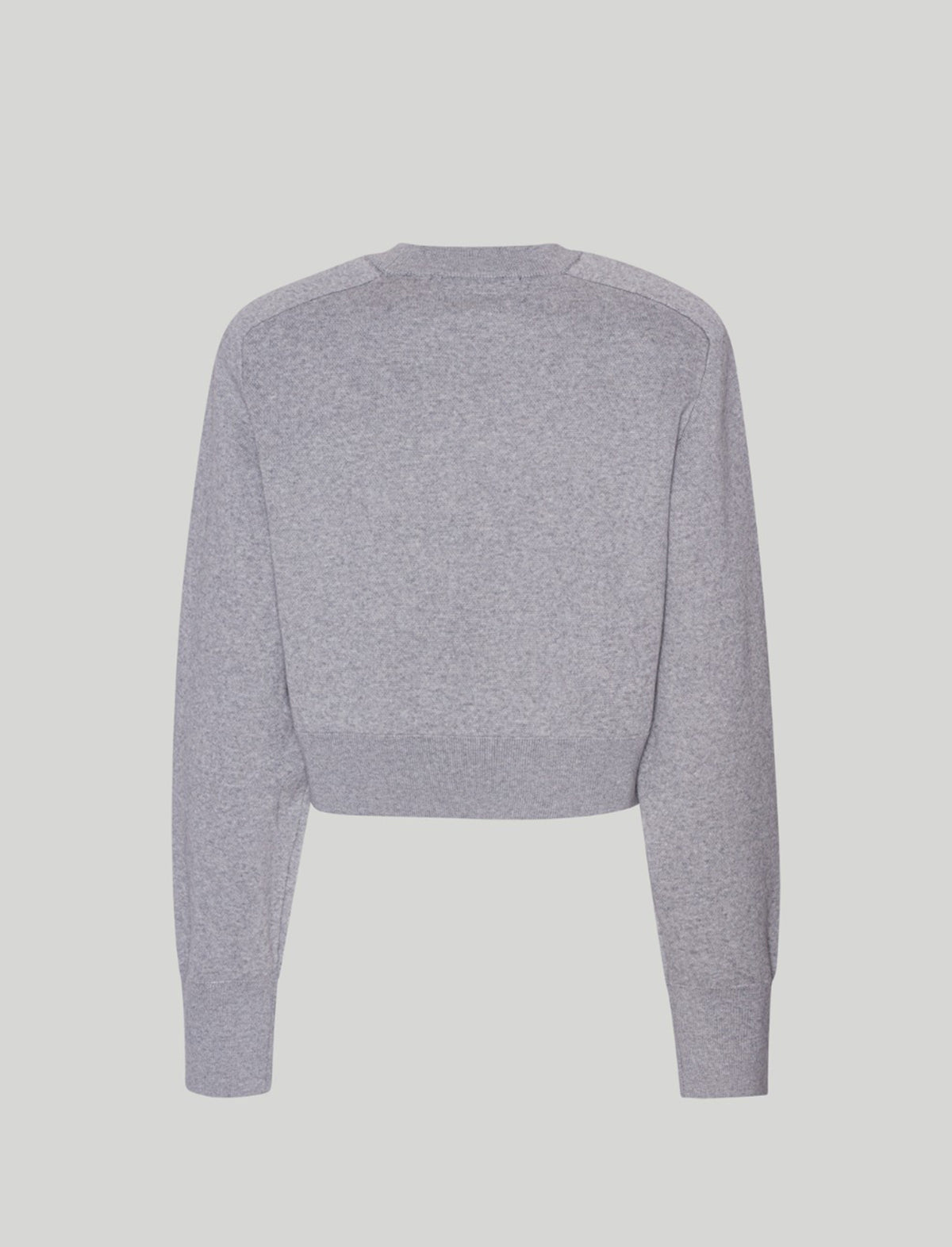 ROTATE BIRGER CHRISTENSEN Firm Cropped Logo Jumper in Grey