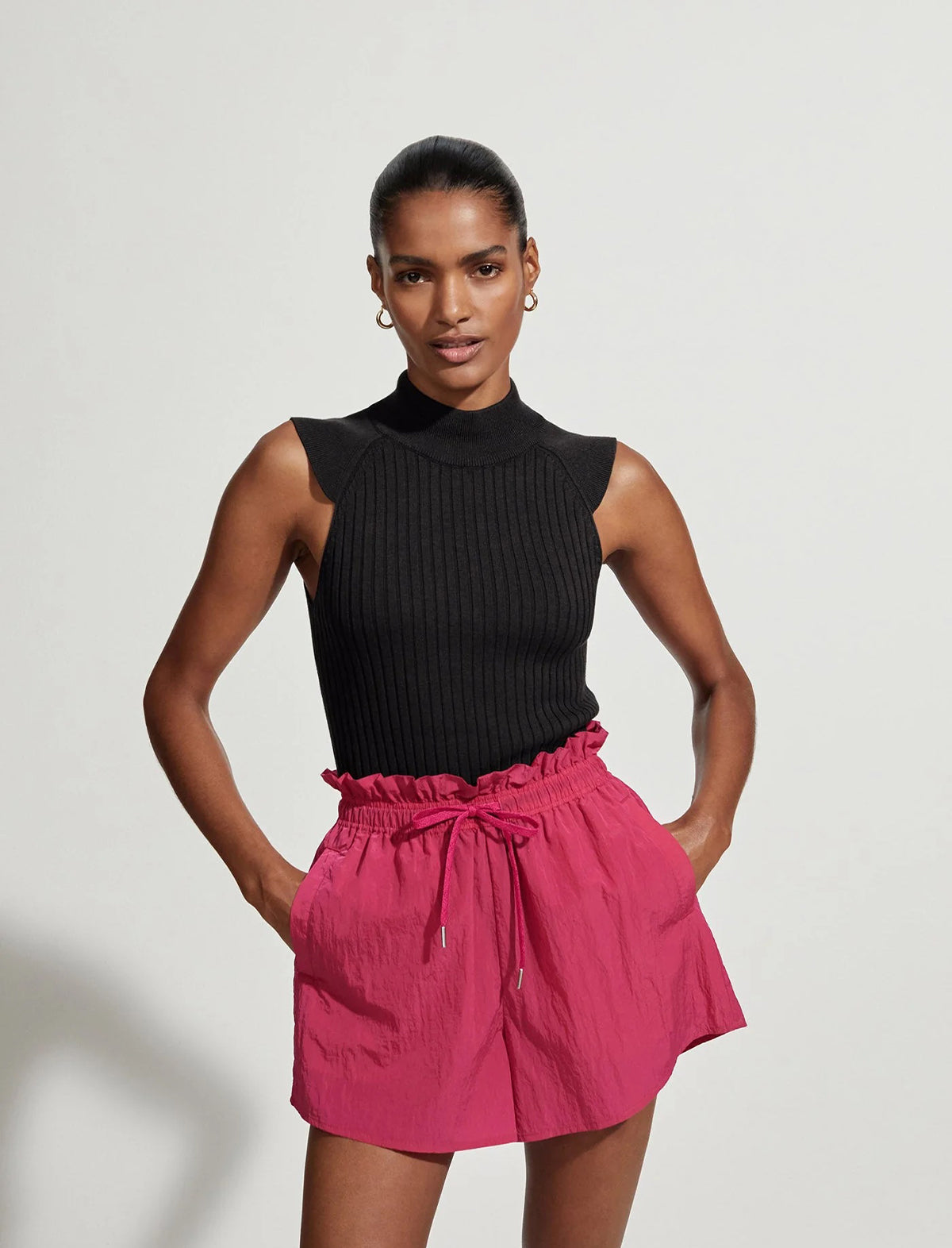 VARLEY Fowler Fitted Knit Tank In Black