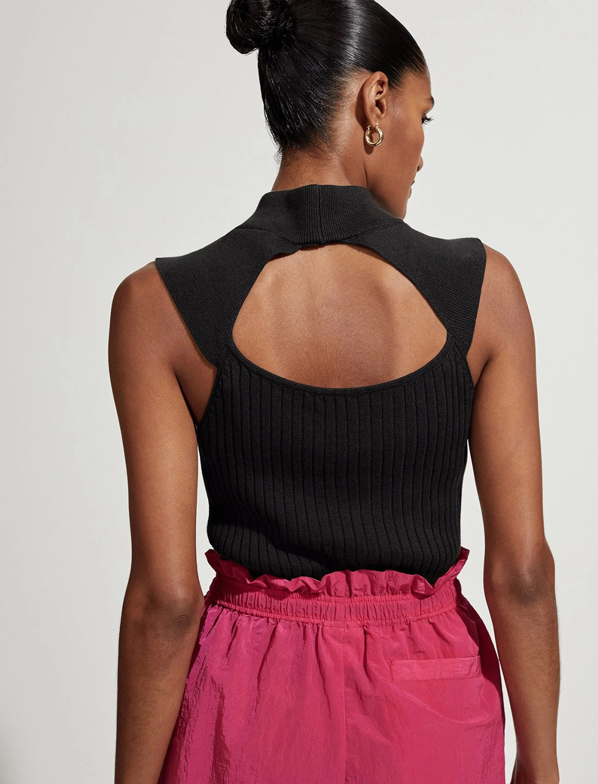 VARLEY Fowler Fitted Knit Tank In Black