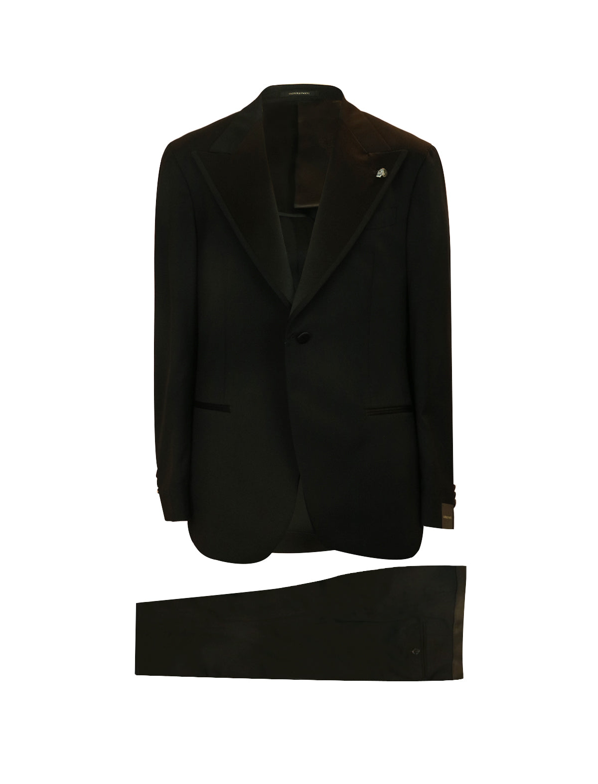 GABRIELE PASINI 2-Piece Formal Suit With Satin Revers In Black
