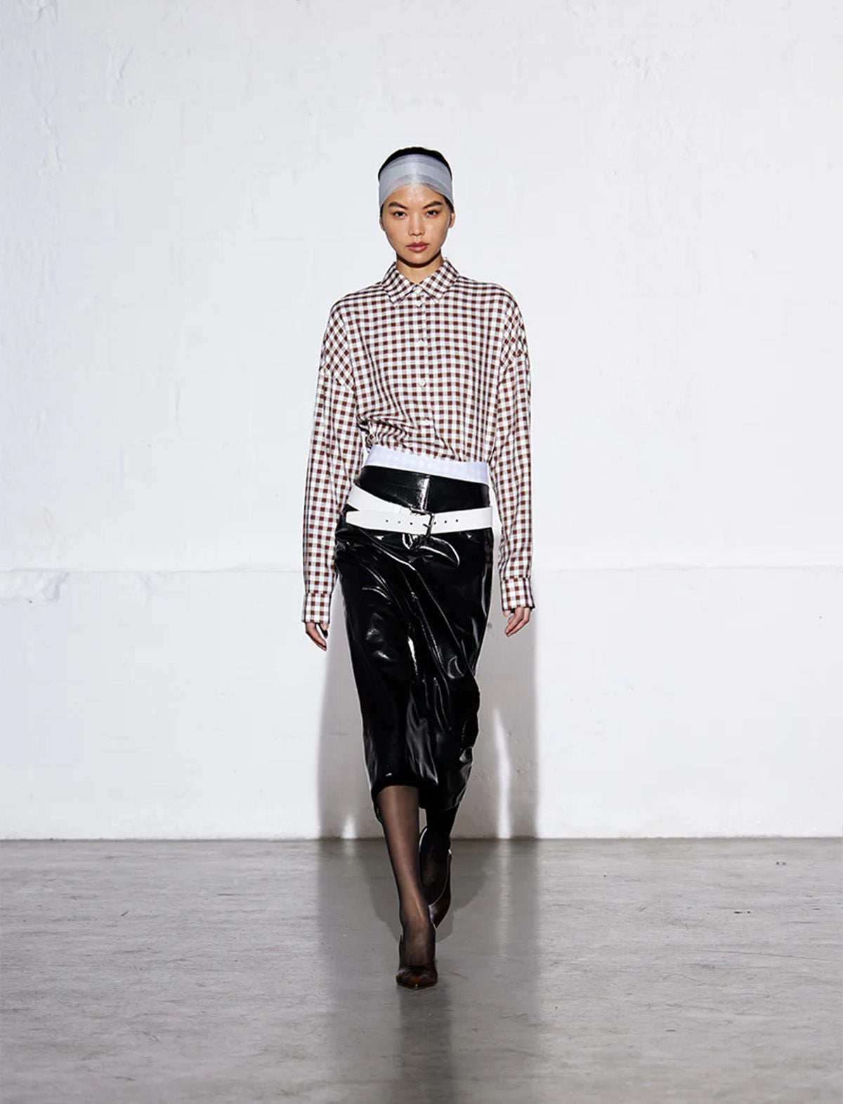 TIBI Glossed Jersey Pencil Skirt in Black