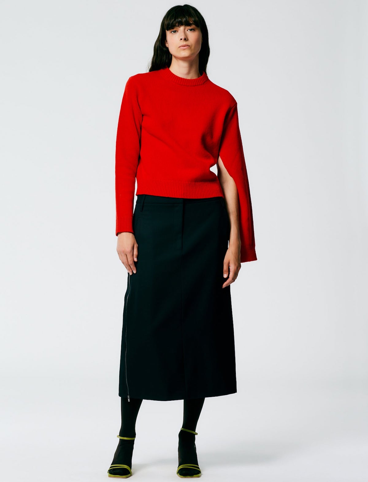 TIBI Grain De Poudre Trouser Skirt in Black