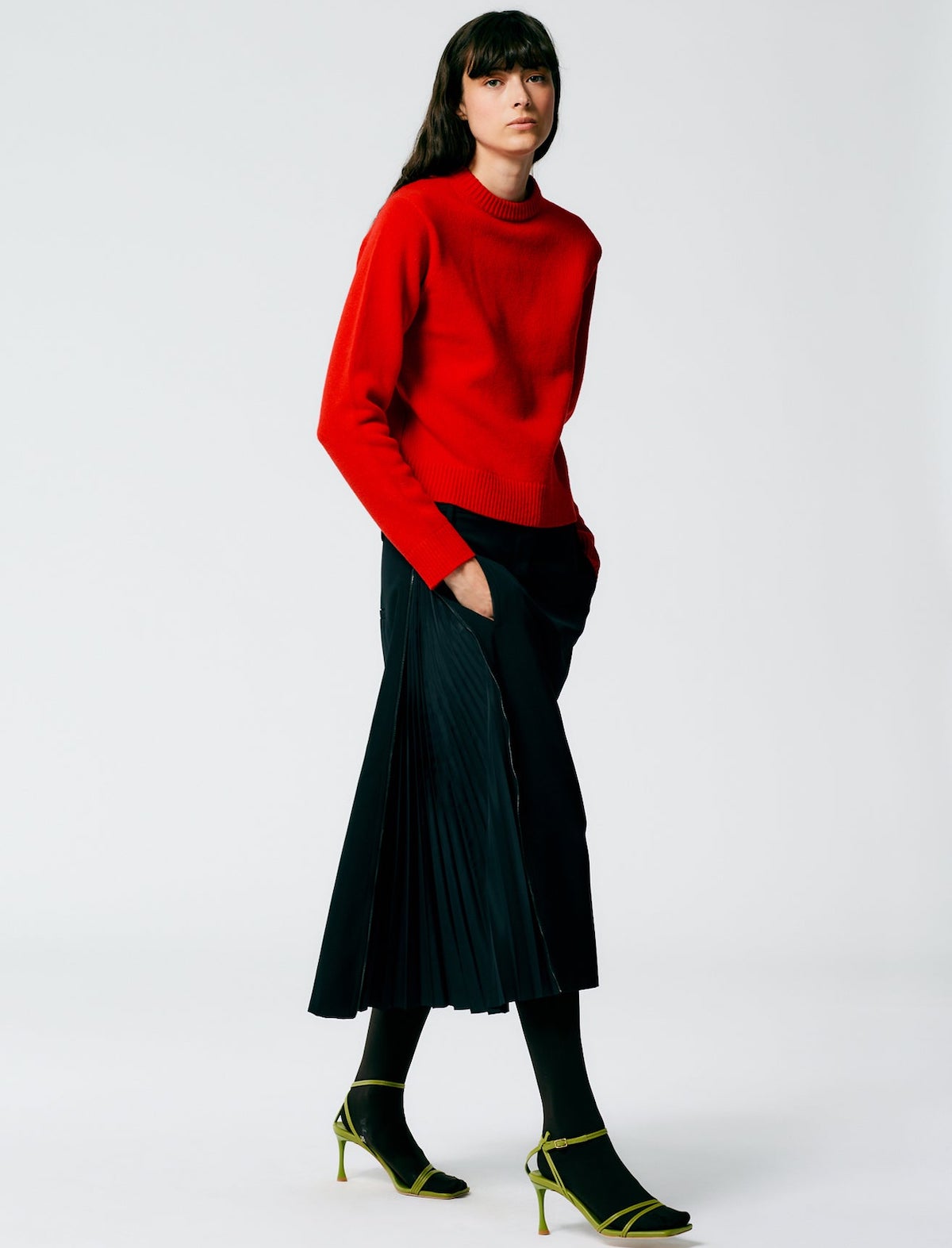 TIBI Grain De Poudre Trouser Skirt in Black