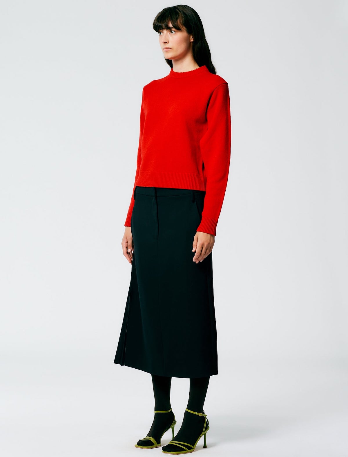 TIBI Grain De Poudre Trouser Skirt in Black