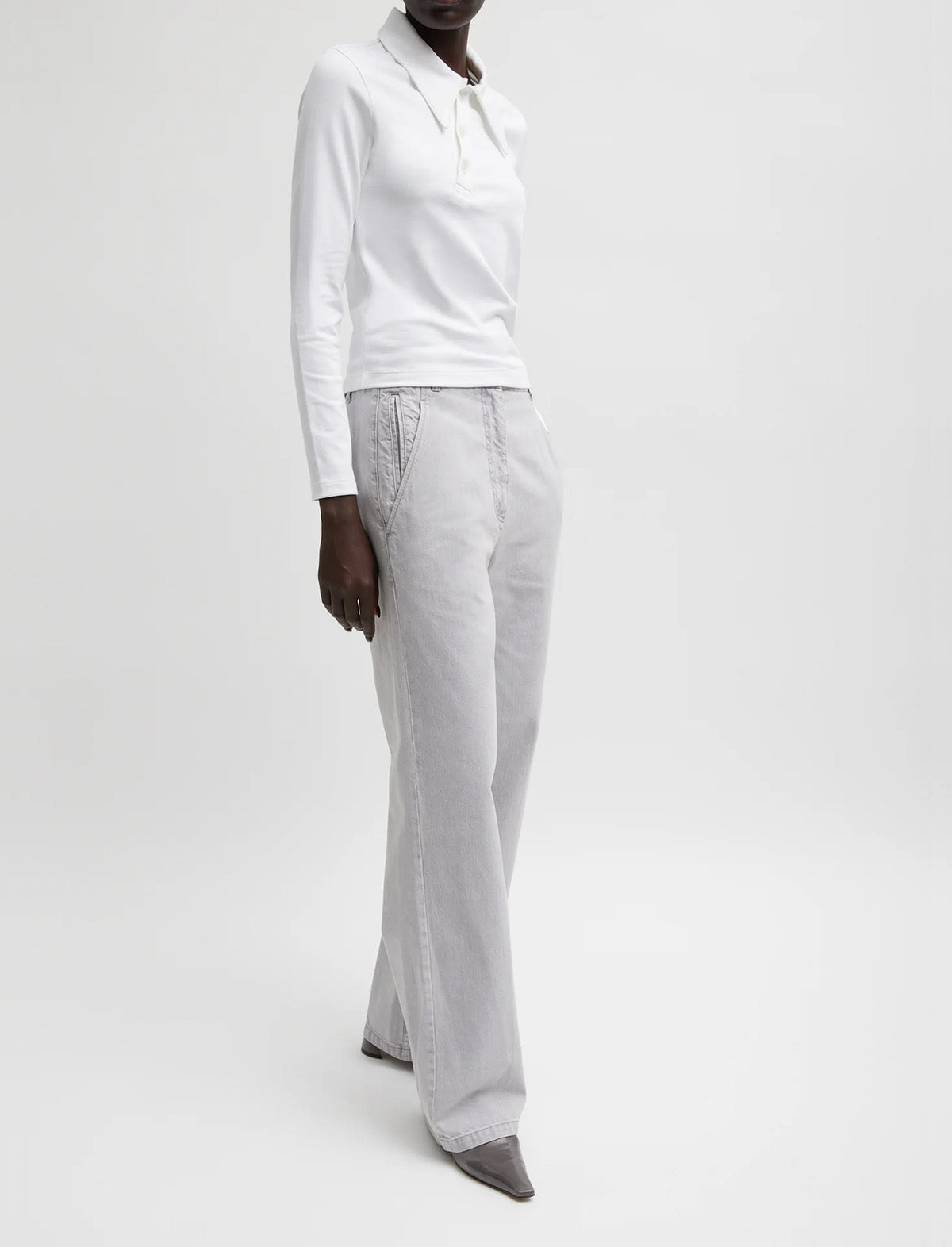 TIBI Grey Denim Barry Jean in Grey