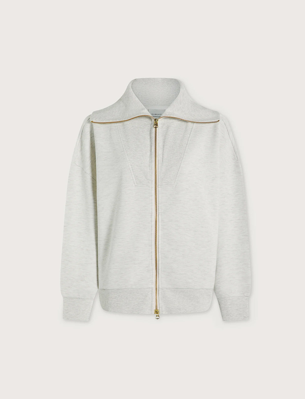 VARLEY Halley Zip-Through Sweat in Ivory Marl