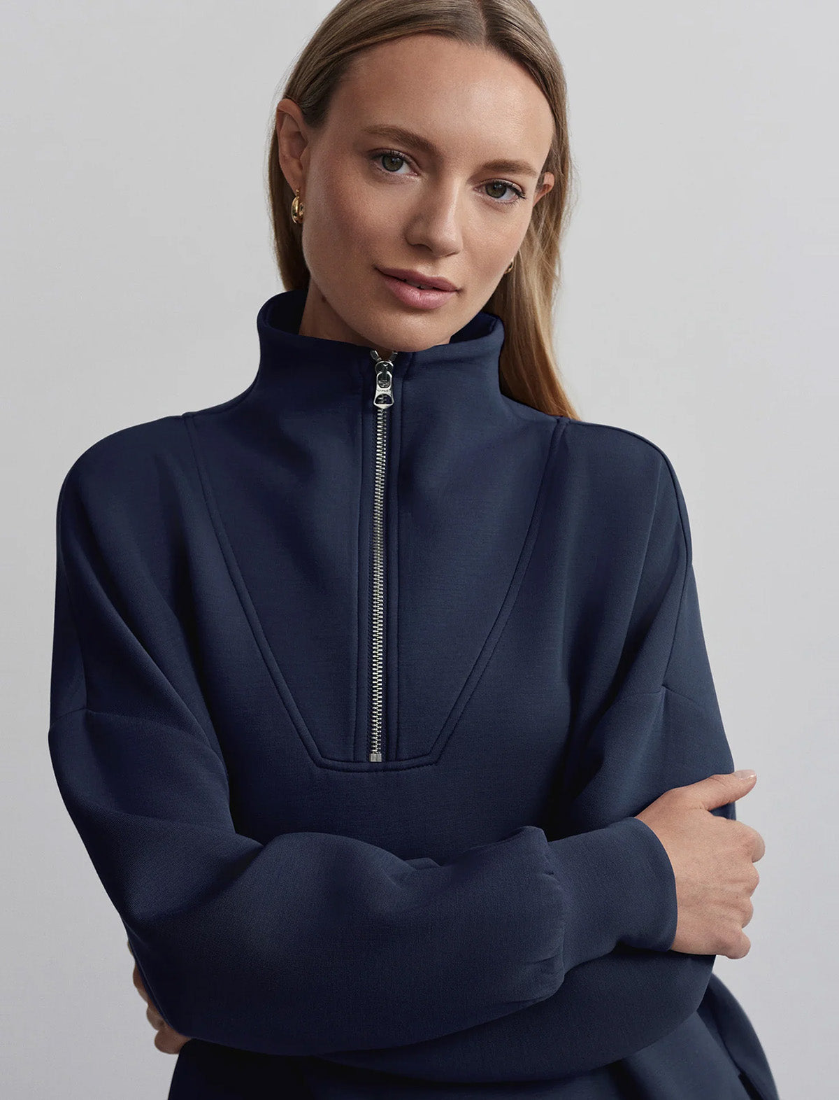 VARLEY Hawley Half-Zip Sweat in Blue Nights