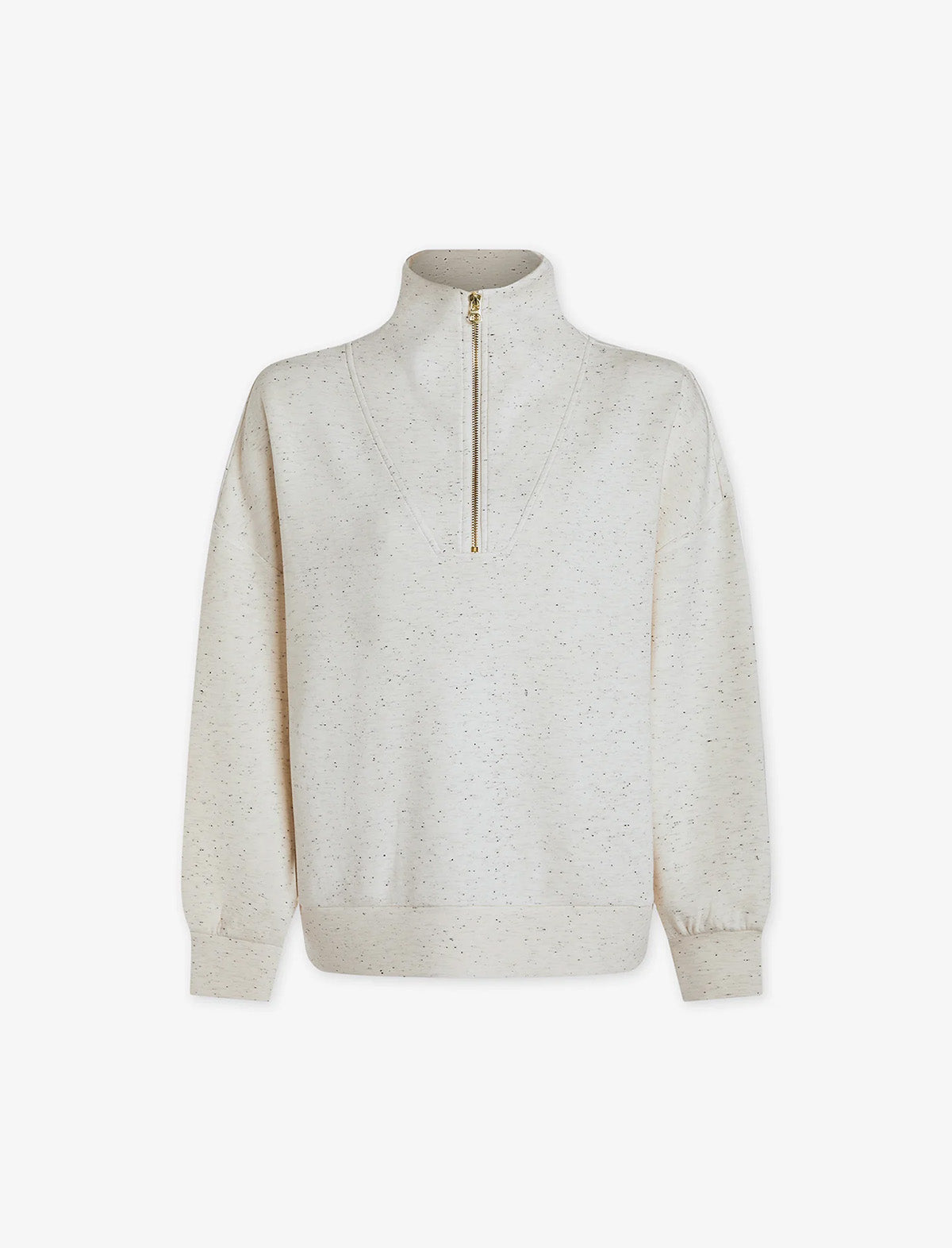 VARLEY Hawley Half-Zip Sweat in Ivory Marl Fleck