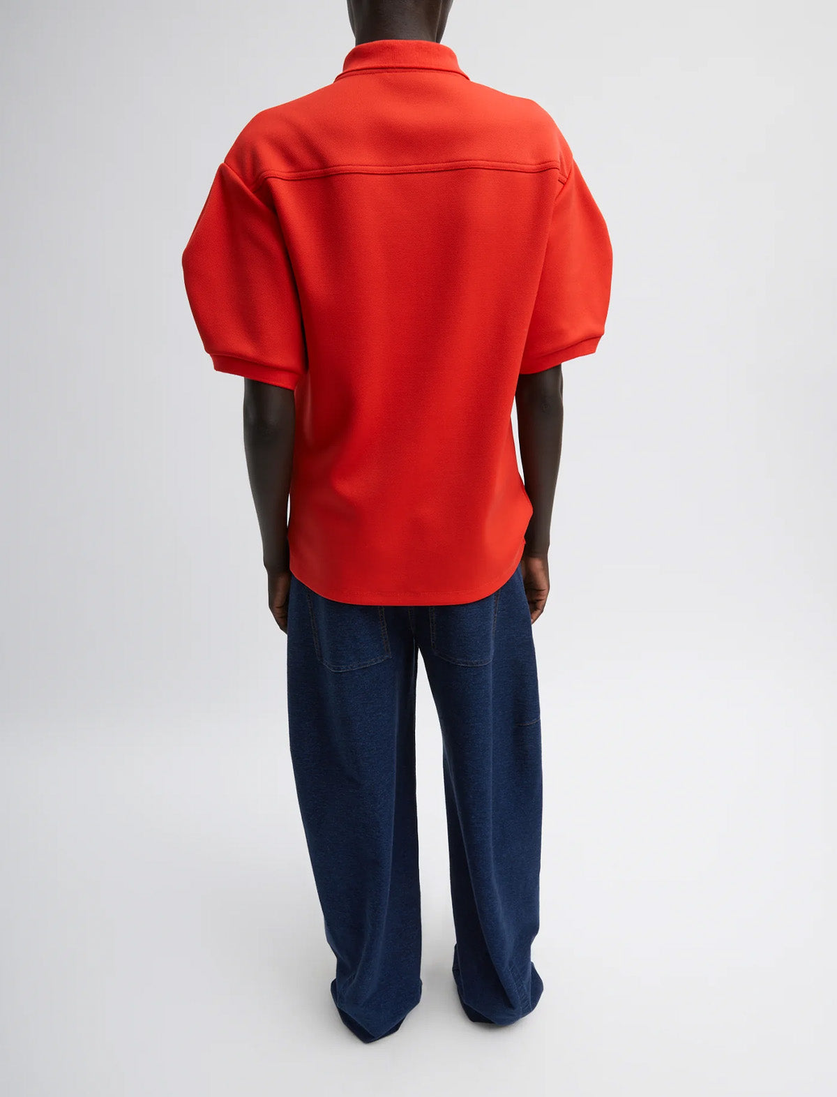 TIBI Indigo Barre Denim Knit Sid Jean in Indigo