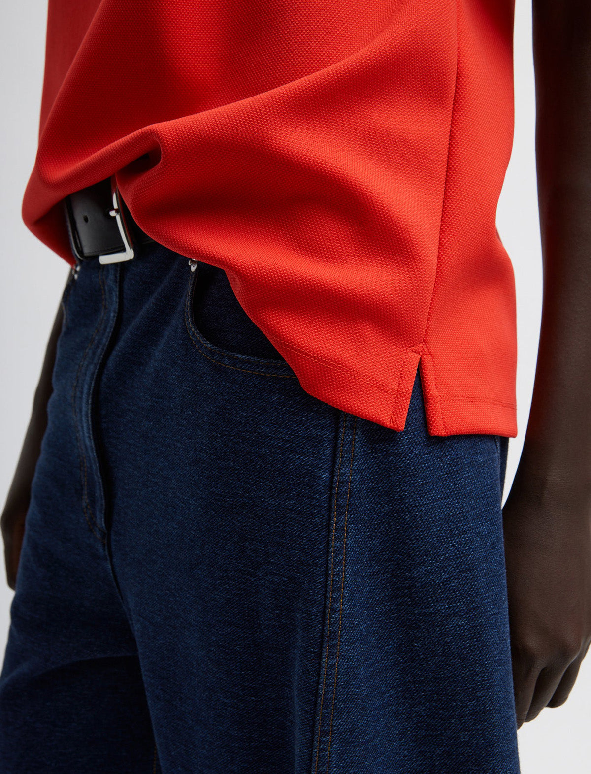 TIBI Indigo Barre Denim Knit Sid Jean in Indigo