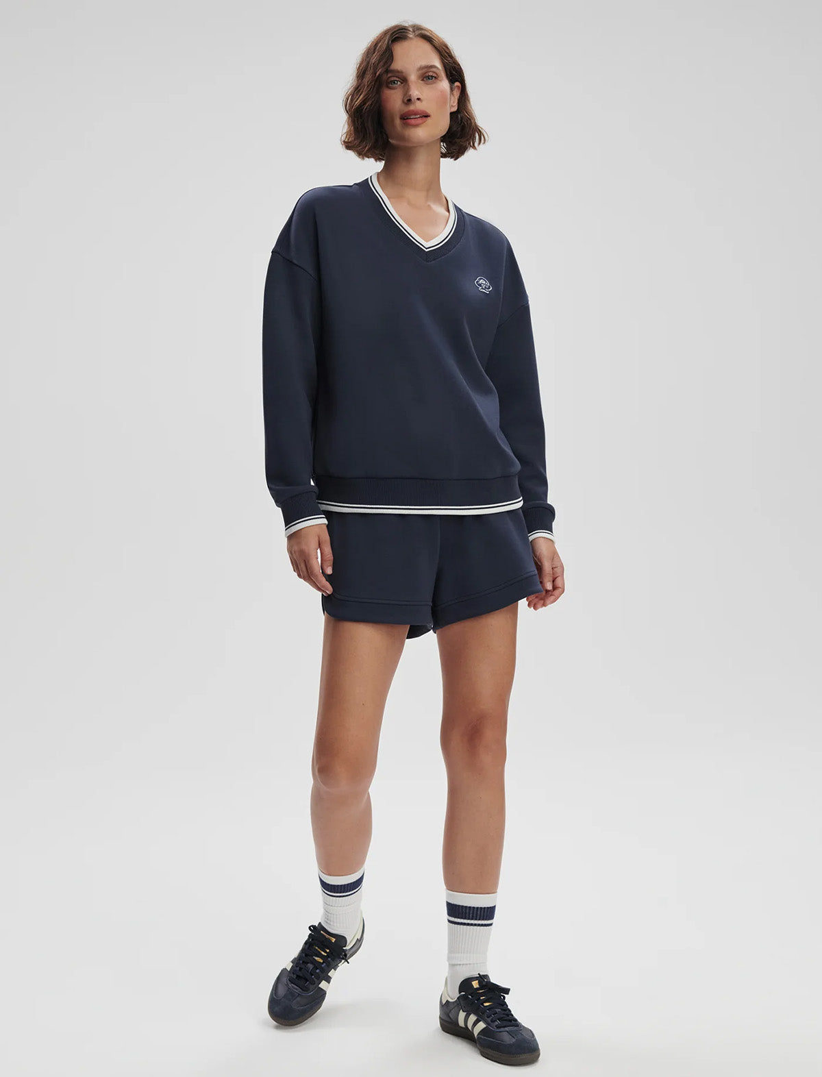 VARLEY Iona V-Neck Sweat in Navy