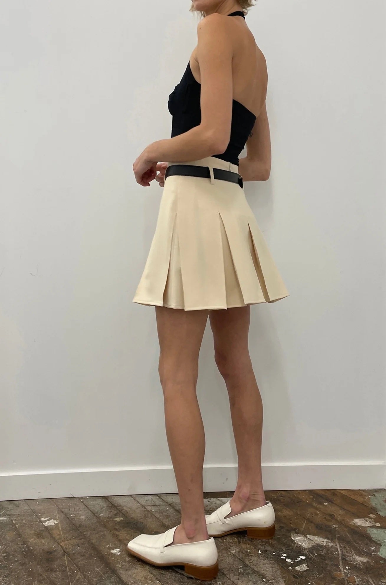 BEAUFILLE Konno Mini Skirt in Parchment