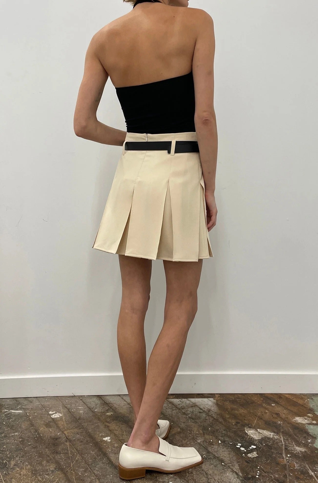 BEAUFILLE Konno Mini Skirt in Parchment