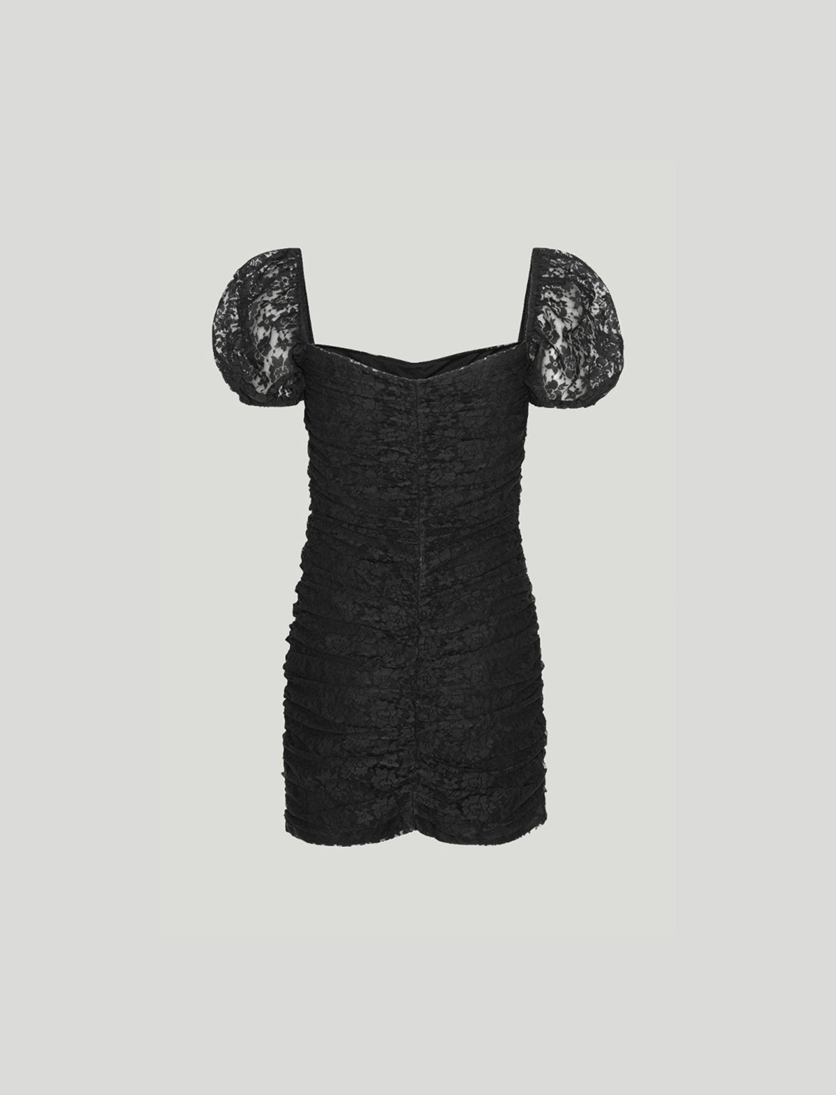 ROTATE BIRGER CHRISTENSEN Lace Puff Sleeve Mini Dress in Black