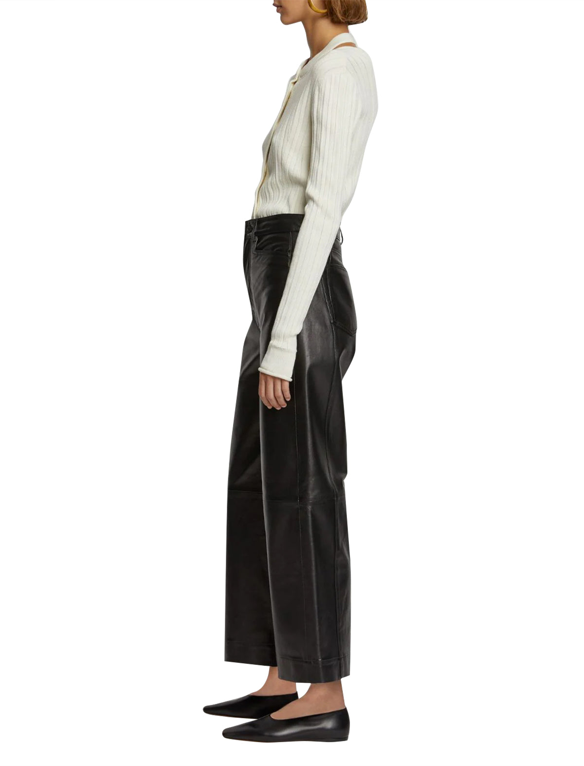 Proenza Schouler White Label Leather Culottes in Black