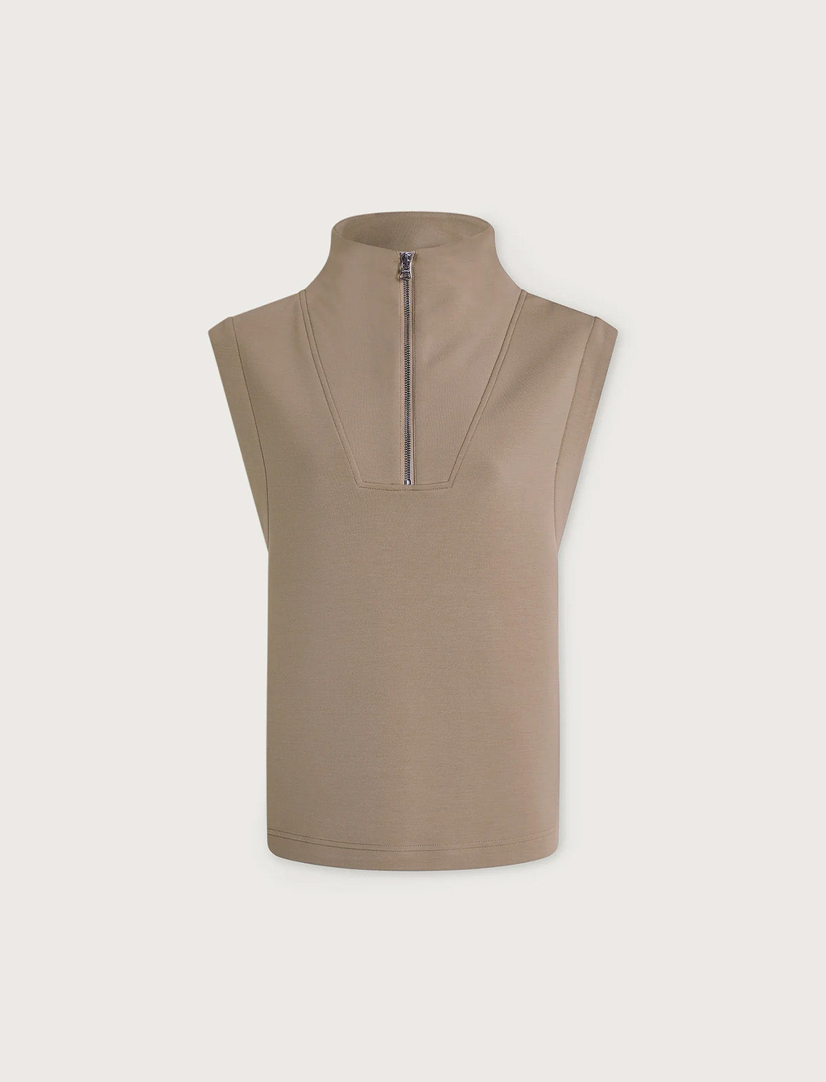 VARLEY Magnolia 2.0 Half-Zip Tank in Light Taupe