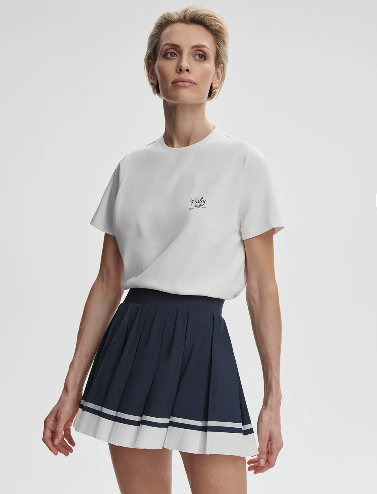 VARLEY Mattie Branded Tee in White