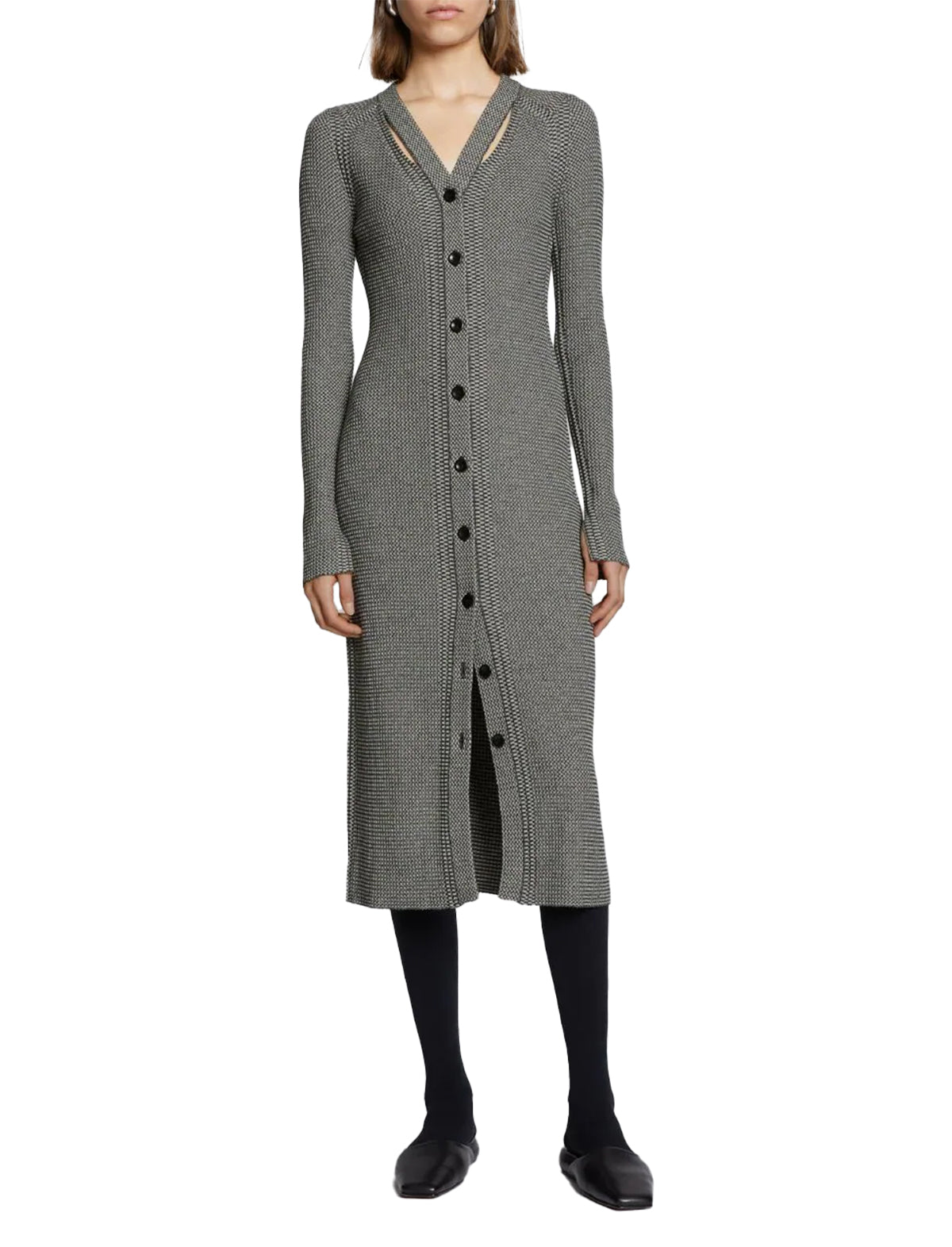 Proenza Schouler White Label Micro Stripe Rib Knit Dress