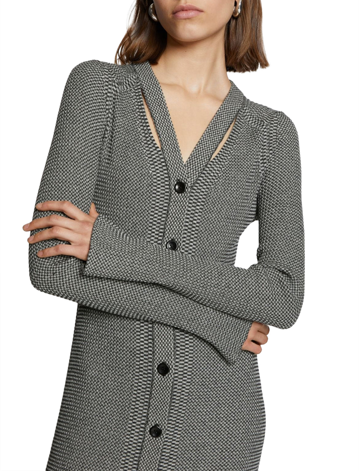 Proenza Schouler White Label Micro Stripe Rib Knit Dress