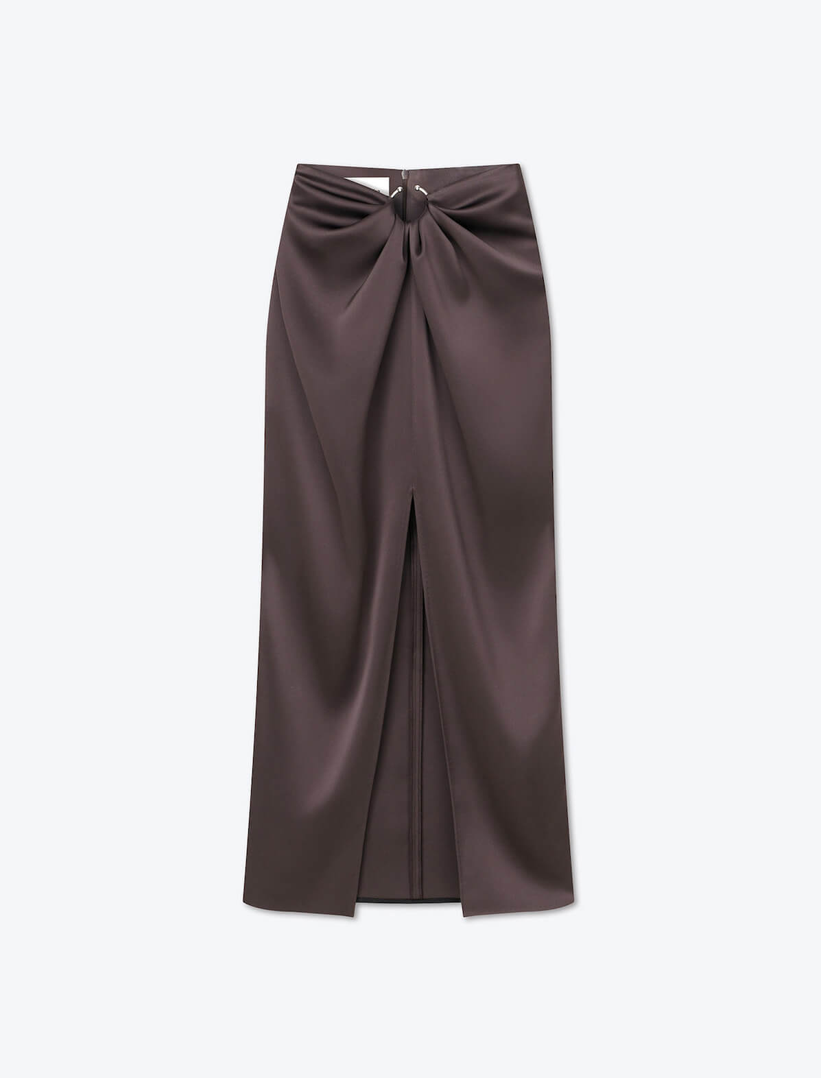 NANUSHKA Emiko Satin Pencil Skirt in Coffee Bean