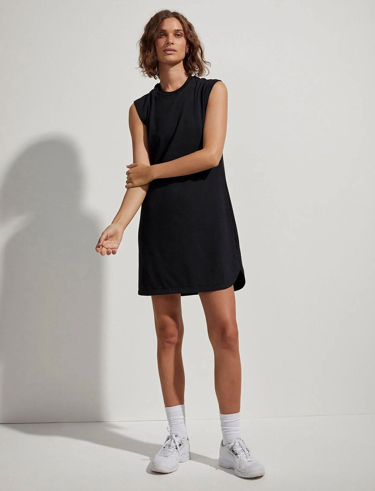 VARLEY Naples Cotton-Blend Dress In Black