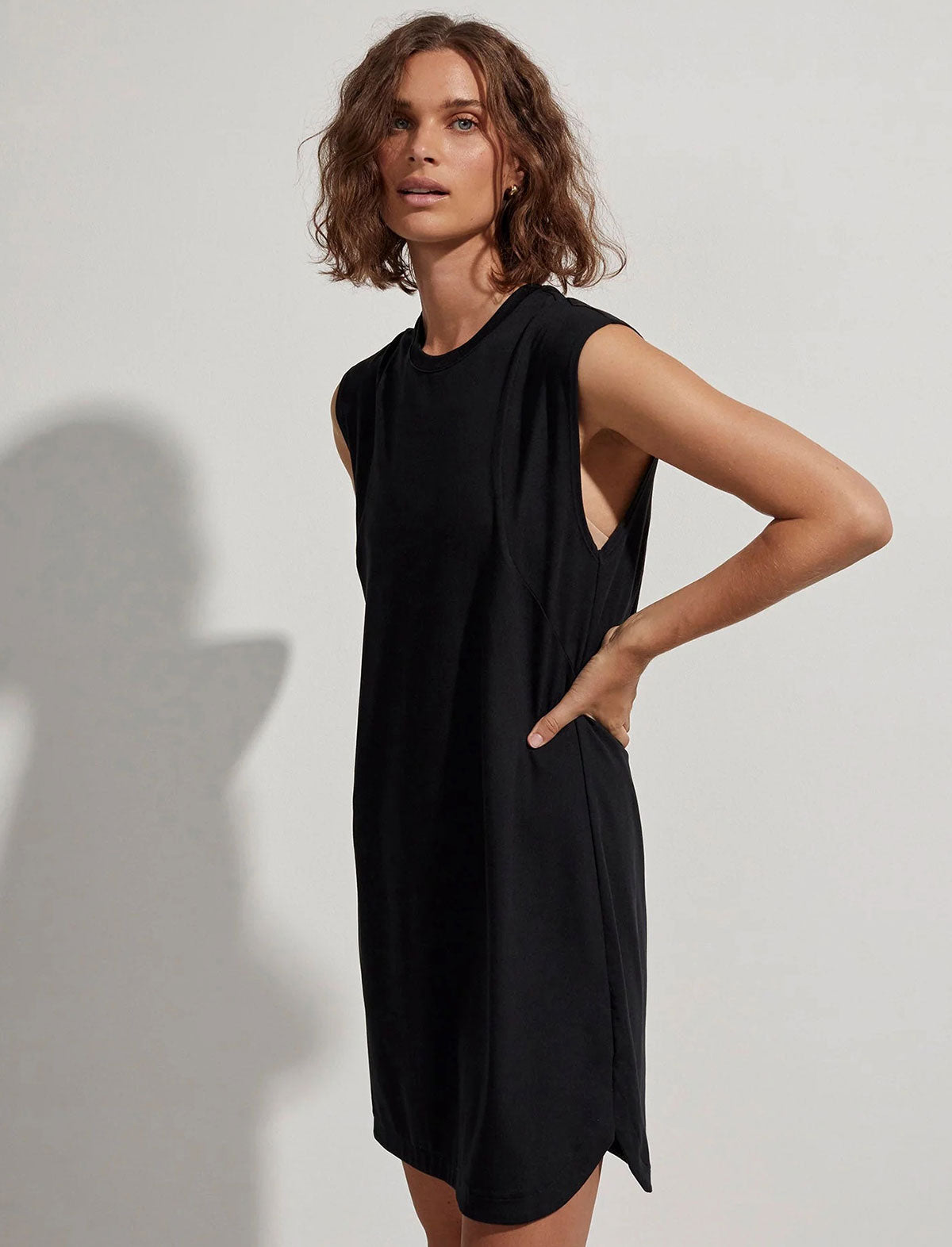 VARLEY Naples Cotton-Blend Dress In Black