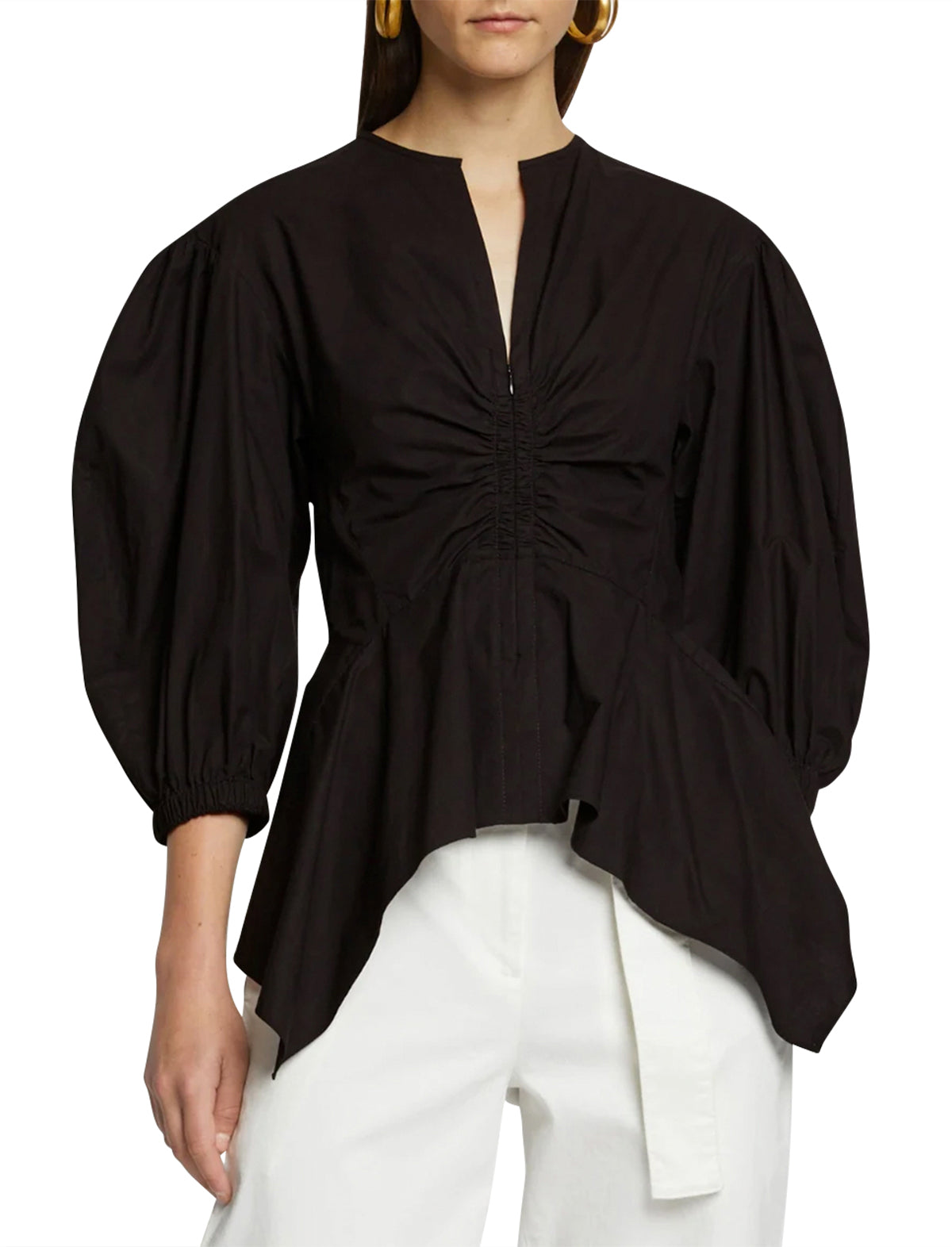 PROENZA SCHOULER WHITE LABEL Peplum Blouse In Black