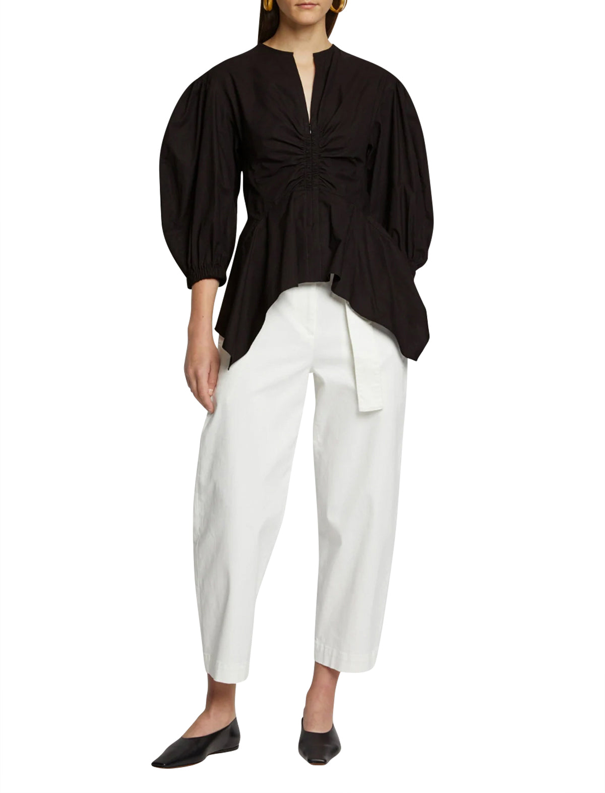 PROENZA SCHOULER WHITE LABEL Peplum Blouse In Black