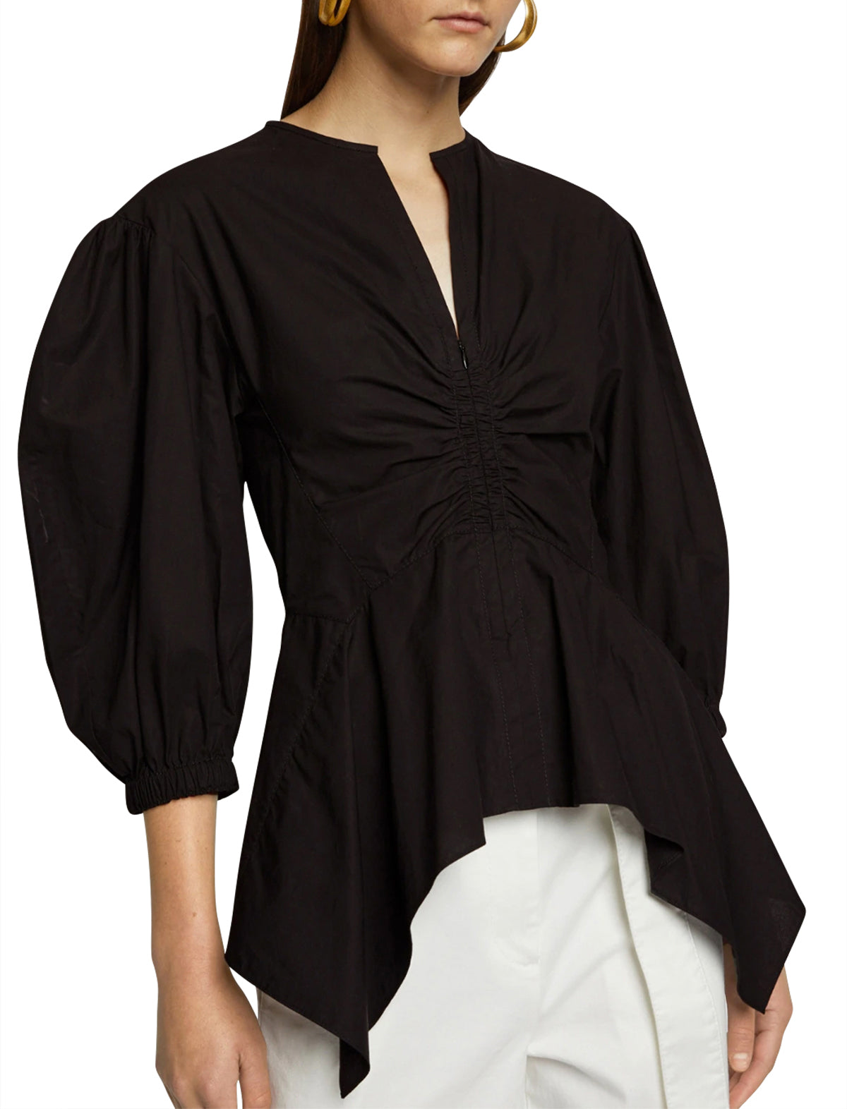 PROENZA SCHOULER WHITE LABEL Peplum Blouse In Black