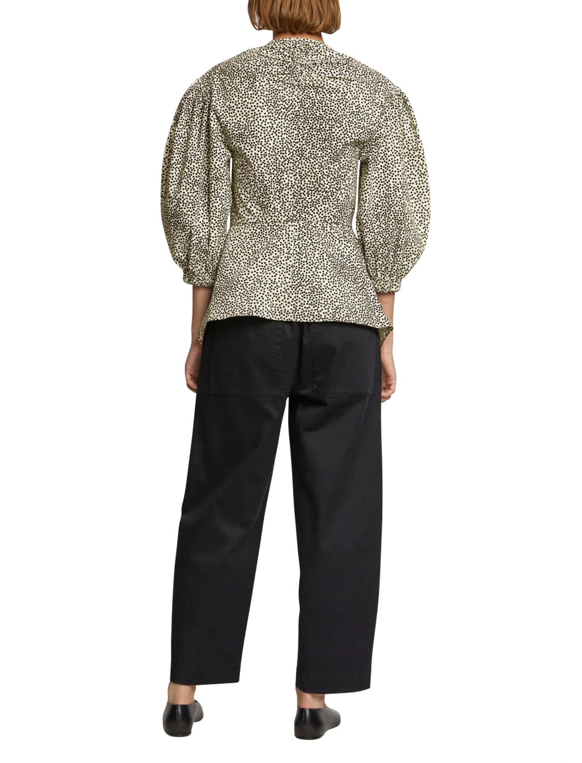 PROENZA SCHOULER WHITE LABEL Peplum Blouse In Dotted Print