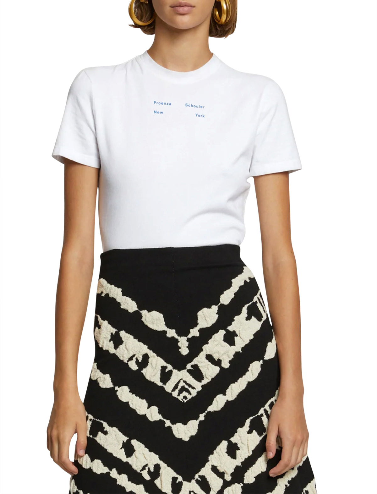 PROENZA SCHOULER WHITE LABEL Jersey Logo T-Shirt In Off White