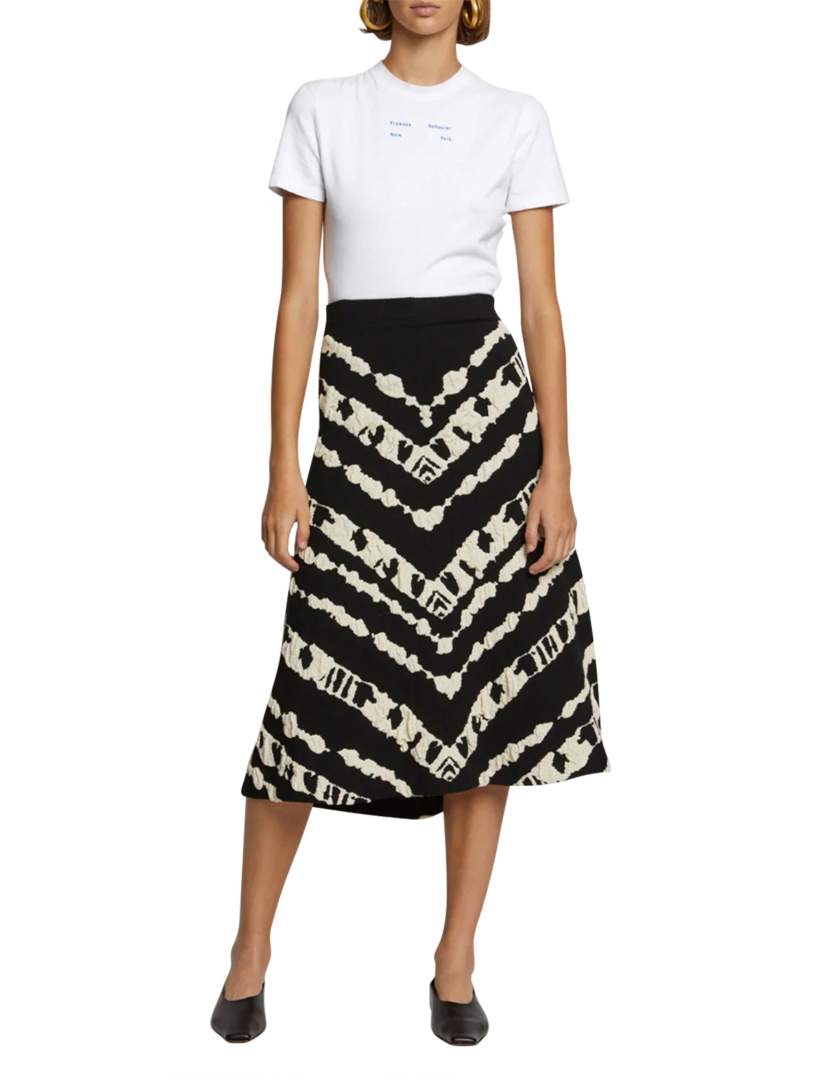PROENZA SCHOULER WHITE LABEL Jersey Logo T-Shirt In Off White
