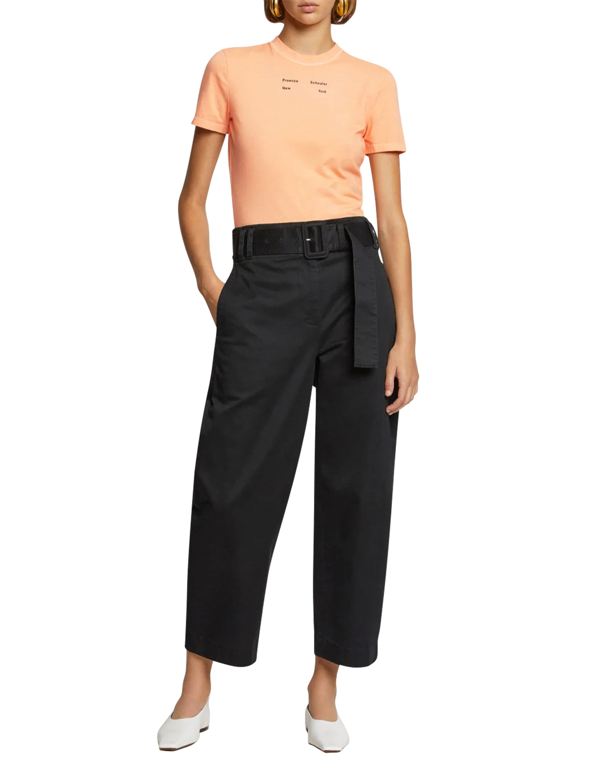 PROENZA SCHOULER WHITE LABEL Jersey Logo T-Shirt In Apricot