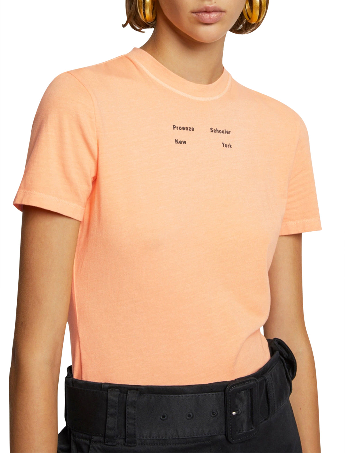 PROENZA SCHOULER WHITE LABEL Jersey Logo T-Shirt In Apricot