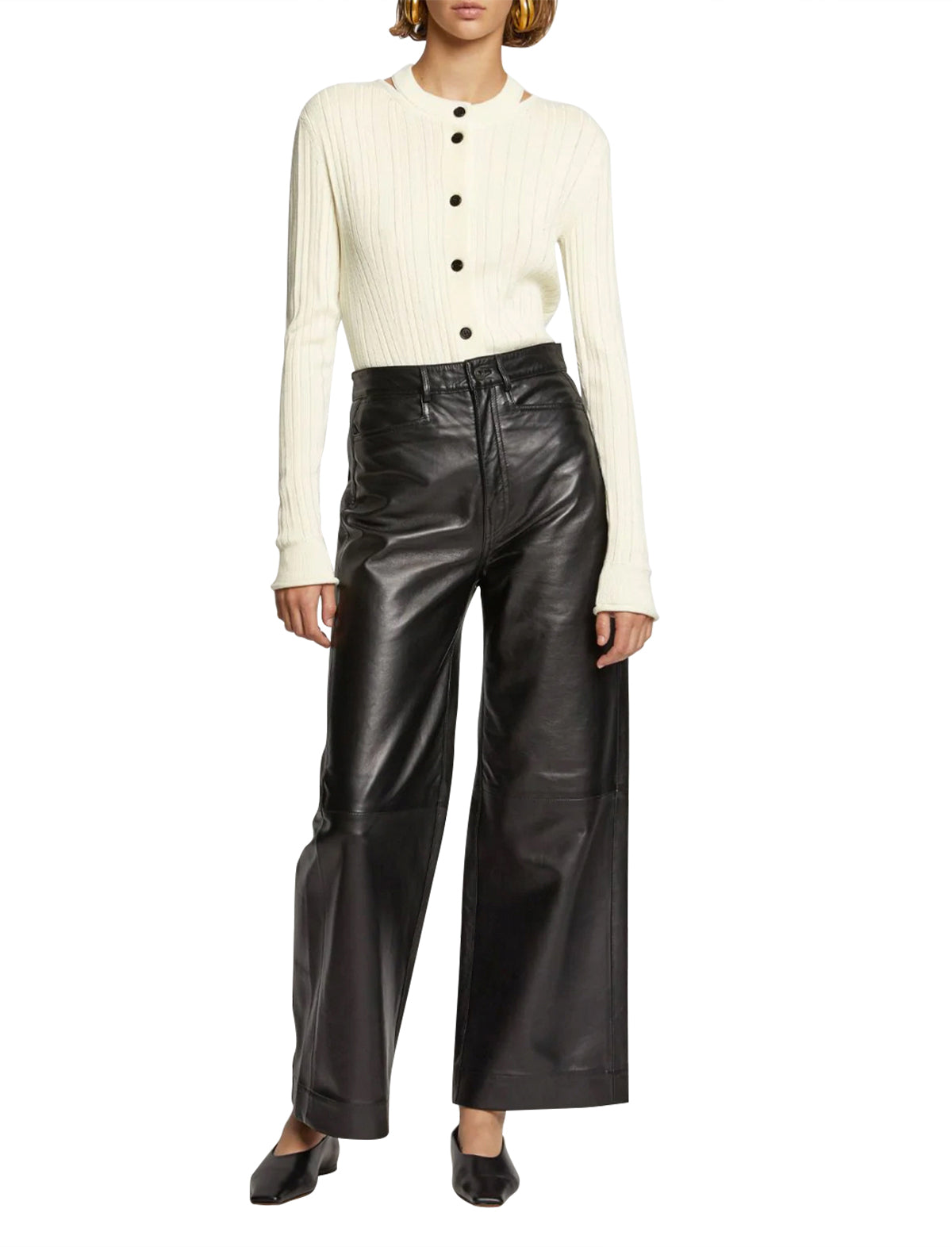 PROENZA SCHOULER WHITE LABEL Rib Knit Cardigan In Calico