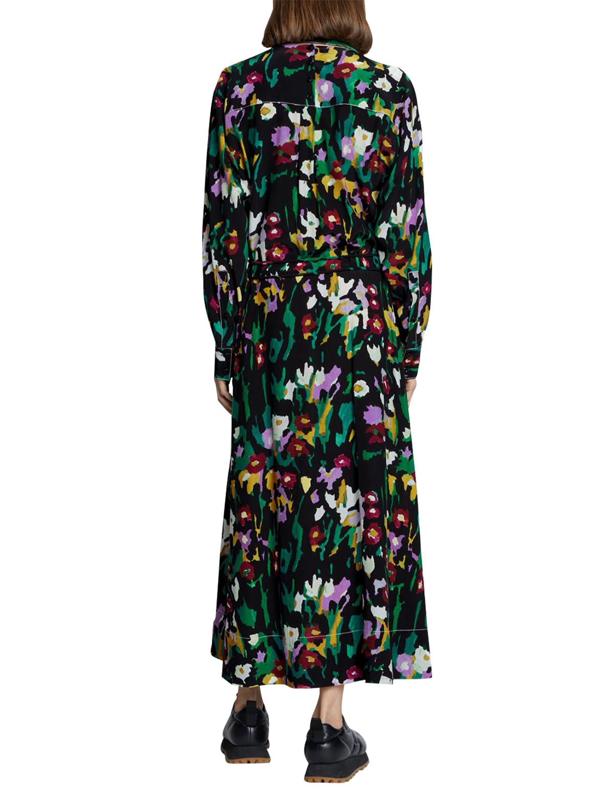 PROENZA SCHOULER WHITE LABEL Floral Print Shirt Dress in Lavender Multi