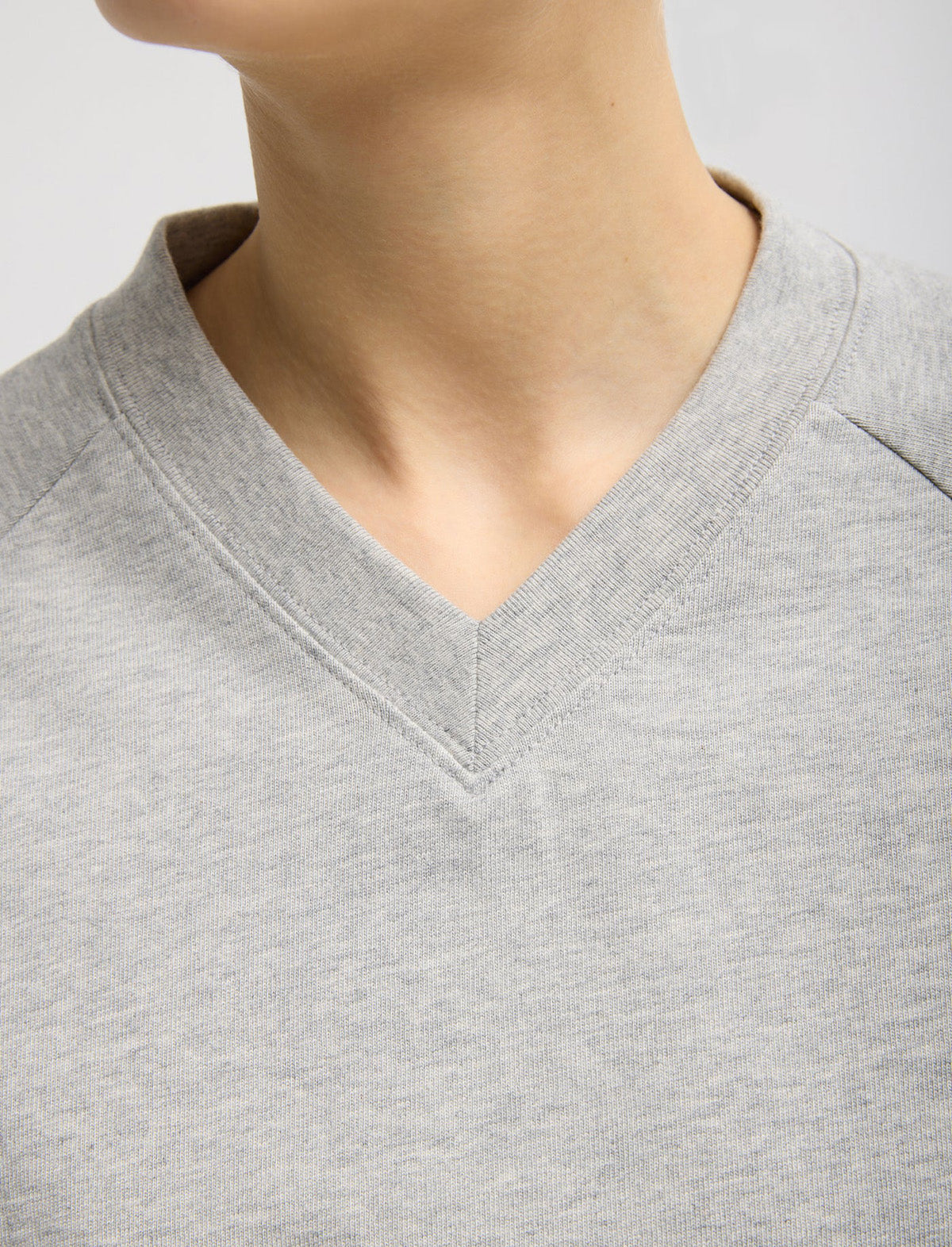 TIBI Perfect T-Shirt Vintage Sweatshirt in Heather Grey